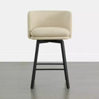 Tabouret de comptoir pivotant Spruce&Spring avec dossier incurvé, assise double épaisseur et piètement en métal