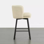 Tabouret de comptoir pivotant Spruce&Spring avec dossier incurvé, assise double épaisseur et piètement en métal