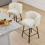 Tabouret de comptoir pivotant Spruce&Spring avec dossier incurvé, assise double épaisseur et piètement en métal