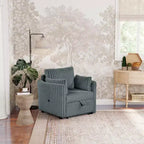 Fauteuil convertible CLIHOME avec USB et 2 oreillers, Canapé-lit une place, Canapé-lit gigogne