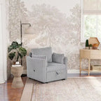 Fauteuil convertible CLIHOME avec USB et 2 oreillers, Canapé-lit une place, Canapé-lit gigogne