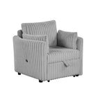 Fauteuil convertible CLIHOME avec USB et 2 oreillers, Canapé-lit une place, Canapé-lit gigogne