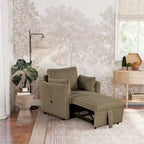 CLIHOME Convertible Lounge Chair with USB and 2 Pillows Single Sofa Bed Pullout Sleeper Sofa Couches