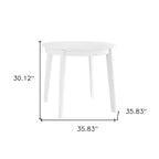 HomeRoots 36 Table à Manger Ronde Blanche en Bois