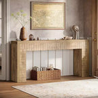 Lantine Table console extra longue de 180 cm pour entrée, table d'appoint étroite derrière le canapé, convient pour couloir, hall d'entrée, salon, marron