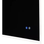 Miroir de salle de bain à LED, Miroir en verre rétroéclairé mural, Miroir lumineux intelligent à double commande (horizontal/vertical) blanc