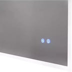 Miroir de salle de bain à LED, Miroir en verre rétroéclairé mural, Miroir lumineux intelligent à double commande (horizontal/vertical) blanc