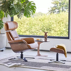 Fauteuil inclinable pivotant Spruce&Spring avec pouf et appuie-tête réglable