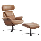 Fauteuil inclinable pivotant Spruce&Spring avec pouf et appuie-tête réglable