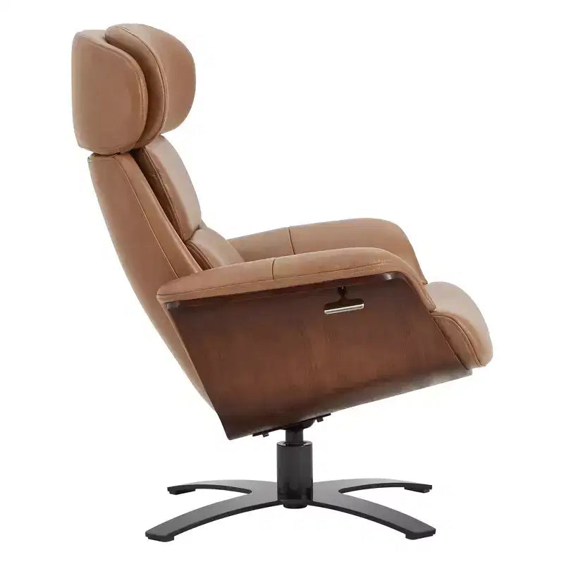 Fauteuil inclinable pivotant Spruce&Spring avec pouf et appuie-tête réglable