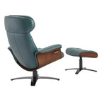 Fauteuil inclinable pivotant Spruce&Spring avec pouf et appuie-tête réglable