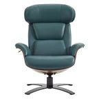 Fauteuil inclinable pivotant Spruce&Spring avec pouf et appuie-tête réglable