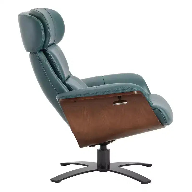 Fauteuil inclinable pivotant Spruce&Spring avec pouf et appuie-tête réglable