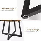 Table à manger ronde Acekool 47 - Style industriel avec base en métal