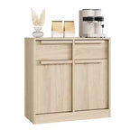 31,5 Meuble de Rangement Buffet, Meuble de Bar à Café d'Entrée avec 2 Tiroirs, Meuble Bas en Bois, Table Console Multimédia pour Salon