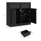 31,5 Meuble de Rangement Buffet, Meuble de Bar à Café d'Entrée avec 2 Tiroirs, Meuble Bas en Bois, Table Console Multimédia pour Salon