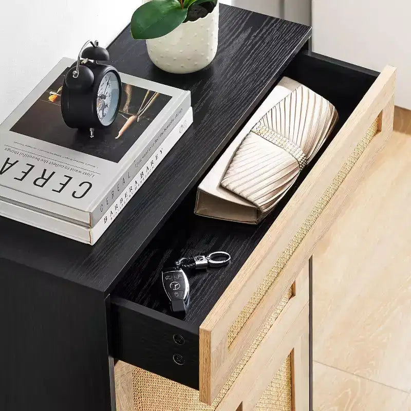 Meuble à chaussures d'entrée avec 2 tiroirs basculants, Organisateur de chaussures en bois mince et autonome, Meuble à chaussures fermé peu encombrant pour couloir, hall d'entrée, appartement