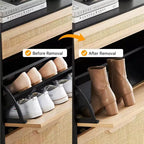 Meuble à chaussures d'entrée avec 2 tiroirs basculants, Organisateur de chaussures en bois mince et autonome, Meuble à chaussures fermé peu encombrant pour couloir, hall d'entrée, appartement