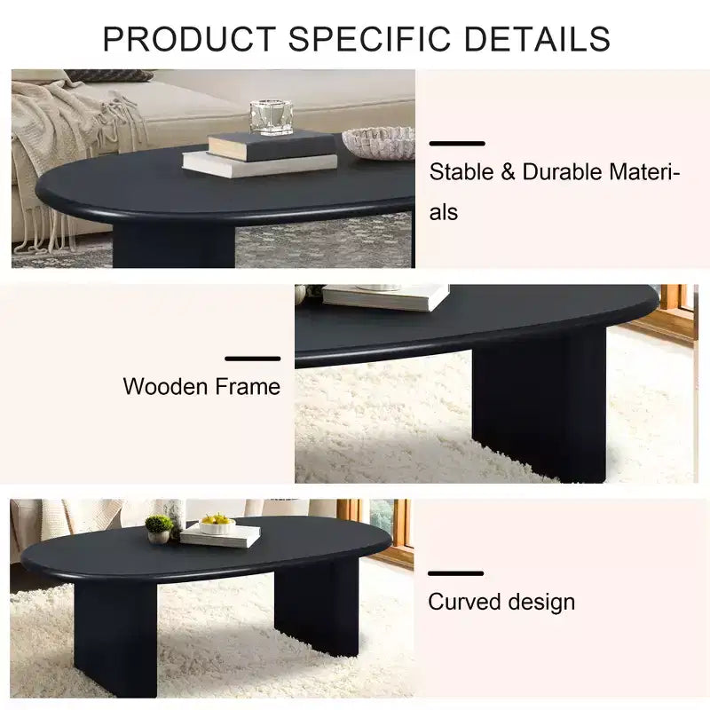 Table basse ovale en bois GDFStudio Modern 51