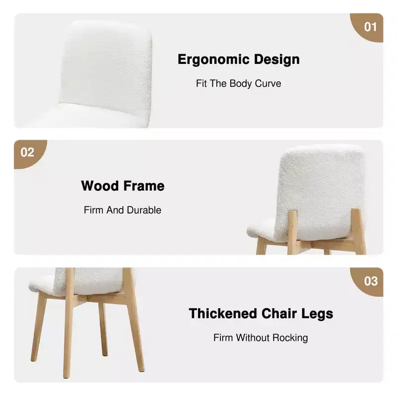 Chaise de salle à manger MAYEERTY avec pieds en bois pour la cuisine