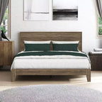 Galano Queen Payne Luxe Bed with Headboard  Knotty Oak