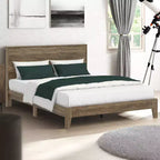 Lit double Galano Queen Payne Luxe avec tête de lit en chêne noueux