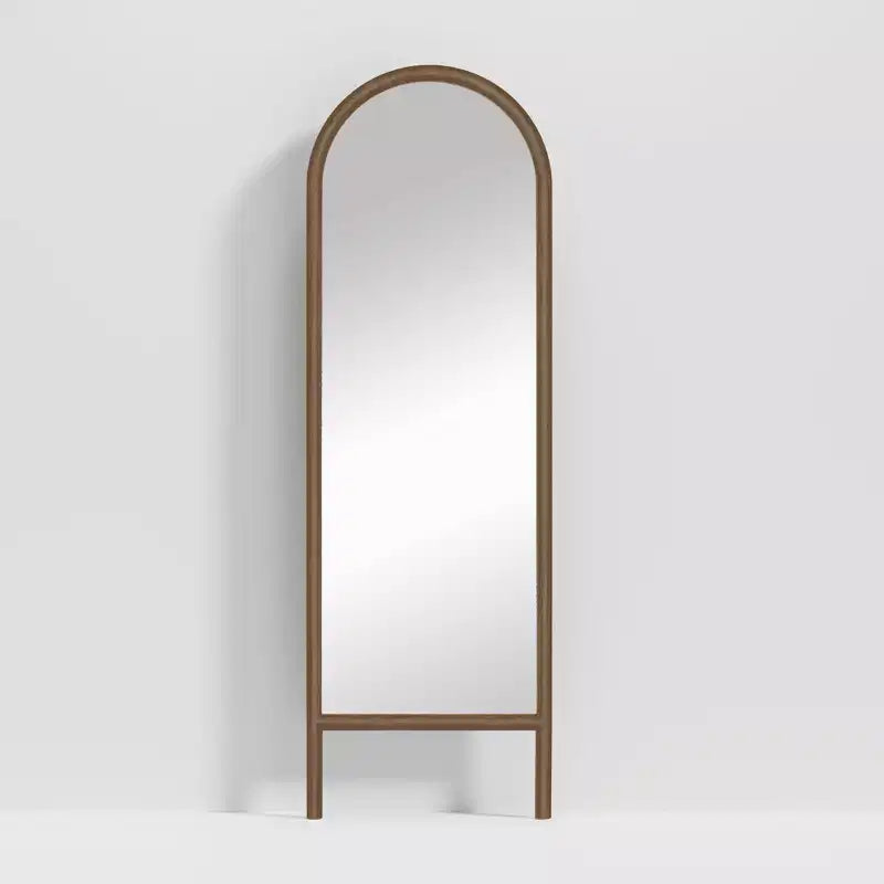 Miroir pleine longueur MAYEERTY en bois massif en forme d'arche noire 64x21x1 pouces sans support