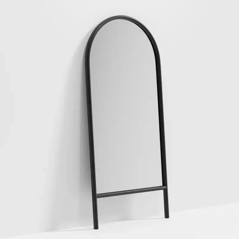 Miroir pleine longueur MAYEERTY en bois massif en forme d'arche noire 64x21x1 pouces sans support