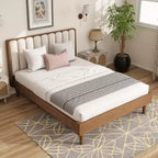 Lit plateforme Queen/King Size avec tête de lit capitonnée - ModernLuxe