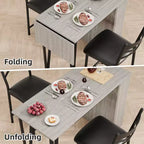 Ensemble table à manger et 2 chaises, table de cuisine hauteur comptoir avec étagères de rangement, ensemble table de bar avec 2 chaises rembourrées, ensemble table de salle à manger