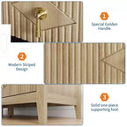 Commode à 5 tiroirs pour chambre à coucher, commode en bois de 81 cm de large avec poignées en métal, organisateur de rangement à cannelures, table de chevet étroite
