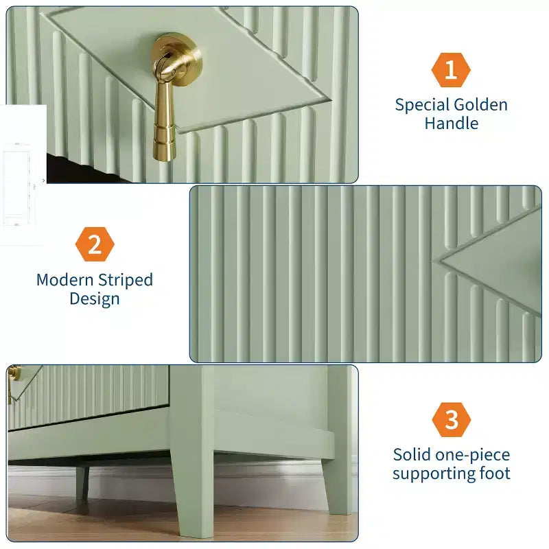 Commode à 5 tiroirs pour chambre à coucher, commode en bois de 81 cm de large avec poignées en métal, organisateur de rangement à cannelures, table de chevet étroite