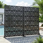 Paravent d'extérieur double face MAYEERTY Star 01 noir en acier galvanisé, 72x47x16, 6 panneaux