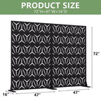 Paravent d'extérieur double face MAYEERTY Star 01 noir en acier galvanisé, 72x47x16, 6 panneaux