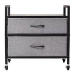 VEVOR Mini Fridge Stand with Storage, 176 lb-Capacity Mini Fridge Table with 2 Drawers & 4 Swivel Wheels, Mobile Mini Fridge Shelf, Gray