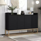 GDFStudio Truda - Buffet moderne de 120 cm avec étagères réglables et pieds en métal doré