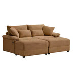 Ensemble de double chaise longue Whisen avec pouf réversible et rangement