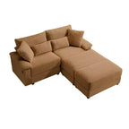 Ensemble de double chaise longue Whisen avec pouf réversible et rangement
