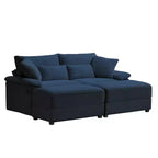 Ensemble de double chaise longue Whisen avec pouf réversible et rangement