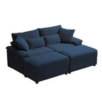 Ensemble de double chaise longue Whisen avec pouf réversible et rangement