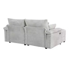 Ensemble de double chaise longue Whisen avec pouf réversible et rangement