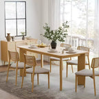 MAYEERTY 67 Wood Rectangle Dining Table for 4-6, Farmhouse Modern Kitchen & Dining Room Table