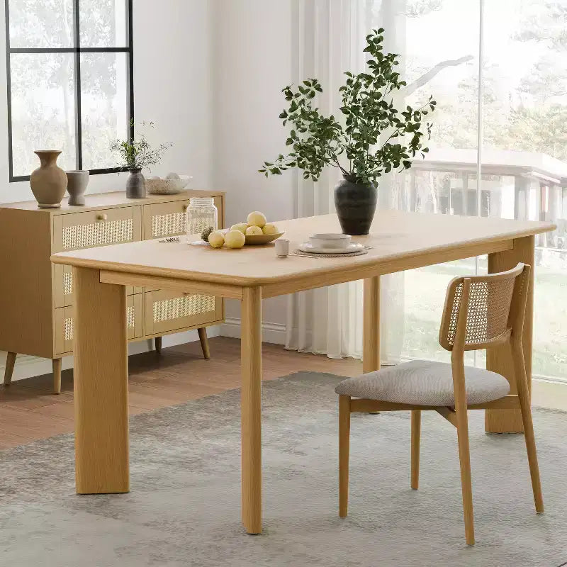 MAYEERTY 67 Table à manger rectangulaire en bois pour 4 à 6 personnes, table de cuisine et de salle à manger moderne de style campagnard