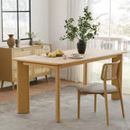 MAYEERTY 67 Table à manger rectangulaire en bois pour 4 à 6 personnes, table de cuisine et de salle à manger moderne de style campagnard