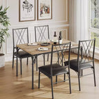 Ensemble de table à manger 5 pièces COZONY avec 4 chaises, table à manger rectangulaire et chaises rembourrées pour la cuisine, la salle à manger ou le coin petit-déjeuner