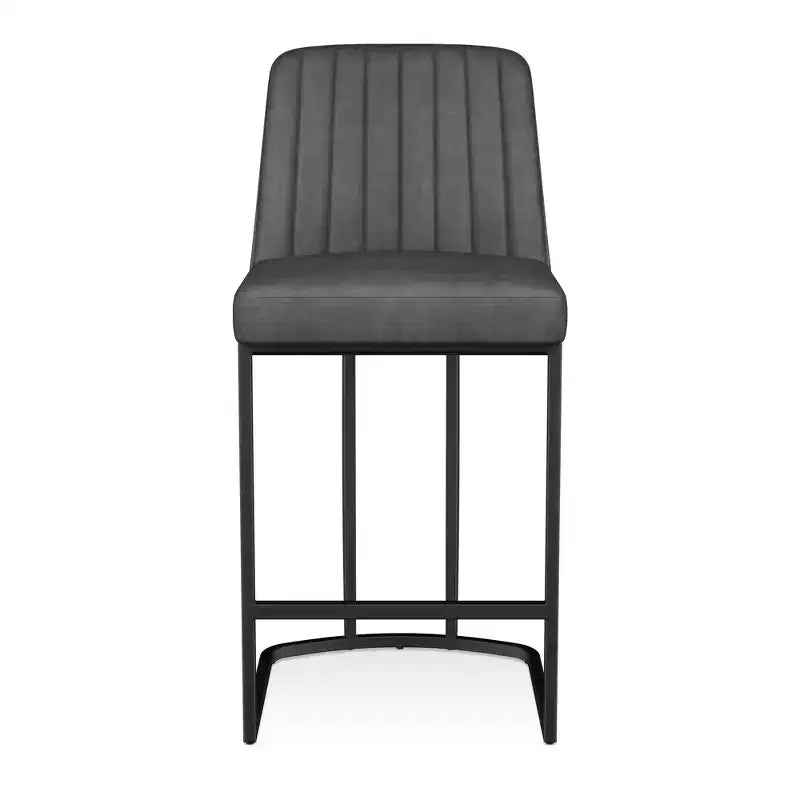 Tabourets de bar Dyonery 25,6 po, hauteur comptoir, avec dossier rembourré, revêtement en similicuir