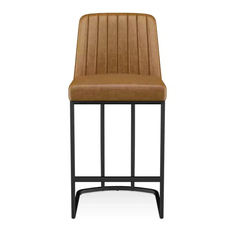 Tabourets de bar Dyonery 25,6 po, hauteur comptoir, avec dossier rembourré, revêtement en similicuir