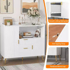 Bahut de buffet avec tiroirs de 2 ensembles, 40 armoires de rangement de buffet de buffet avec étagères et portes
