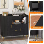 Bahut de buffet avec tiroirs de 2 ensembles, 40 armoires de rangement de buffet de buffet avec étagères et portes