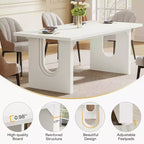 Table à manger moderne Lantine pour 6 personnes, grande table de cuisine de 180 cm avec base piédestal en bois, pour cuisine, salle à manger, salon